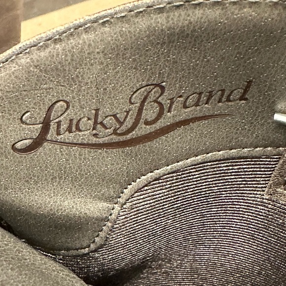 Lucky Brand Leather Riding Boot - Womens size 6.5 - Grey/Taupe - Picture 2 of 4